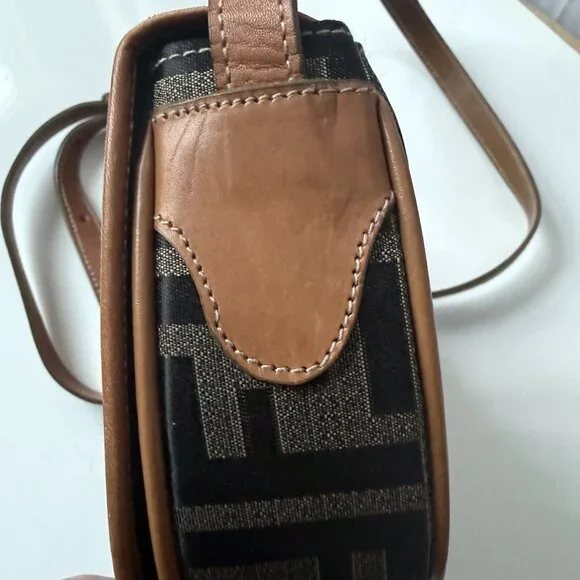 Vintage Zucca Print Saddle Bag | Monogram Logo 90s Style - Picture 5 of 13